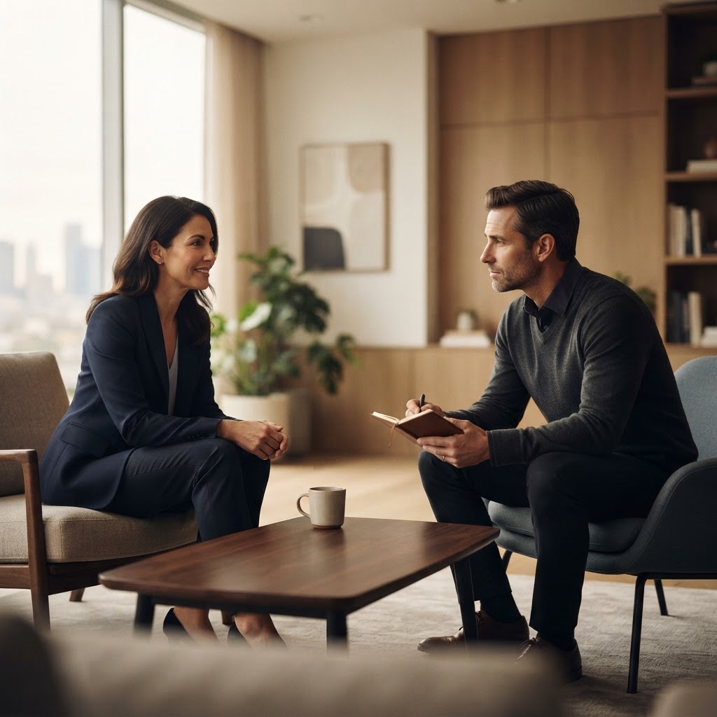 Executive Coaching visual representing one-to-one leadership coaching and personal growth