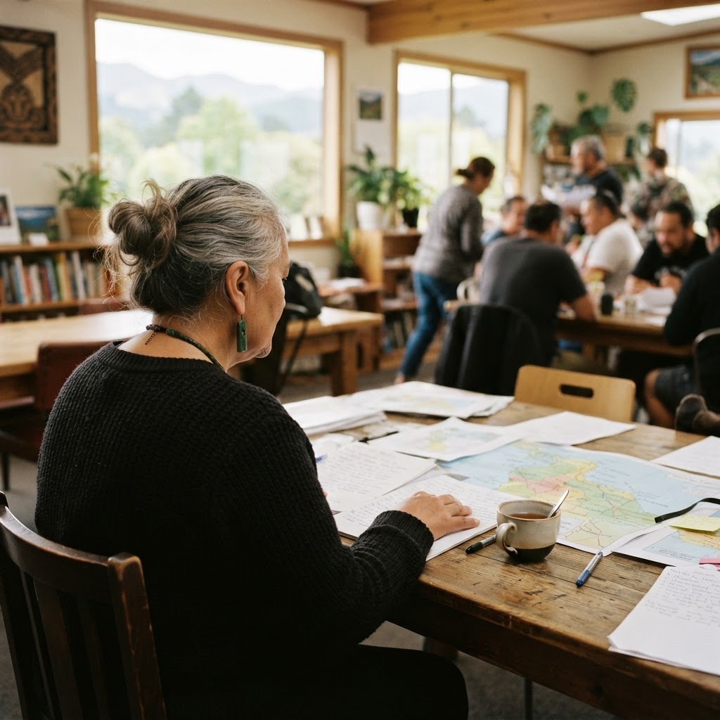A community leader in thoughtful conversation, working through a practical way forward