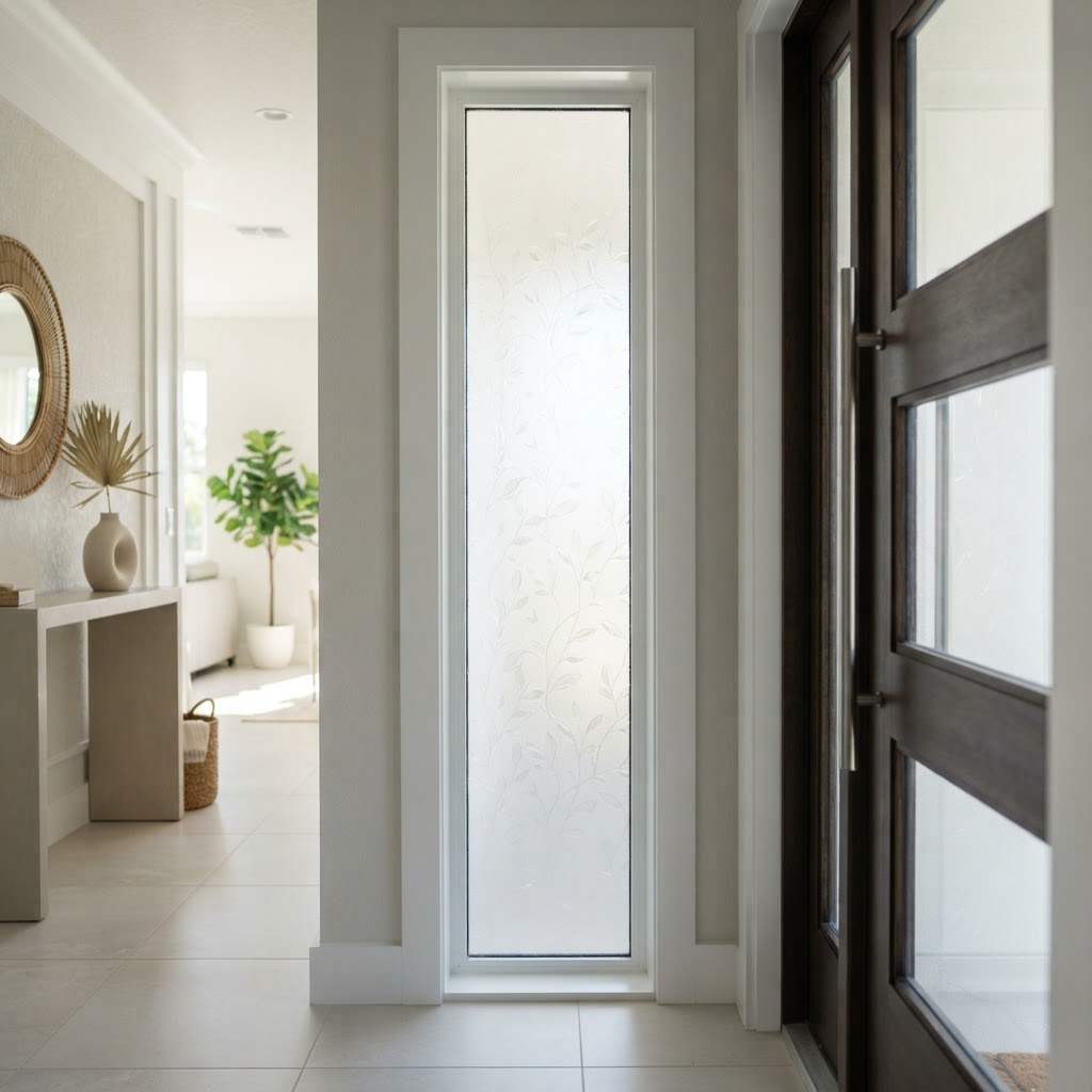 Front Door Sidelight Privacy Film Options in Largo