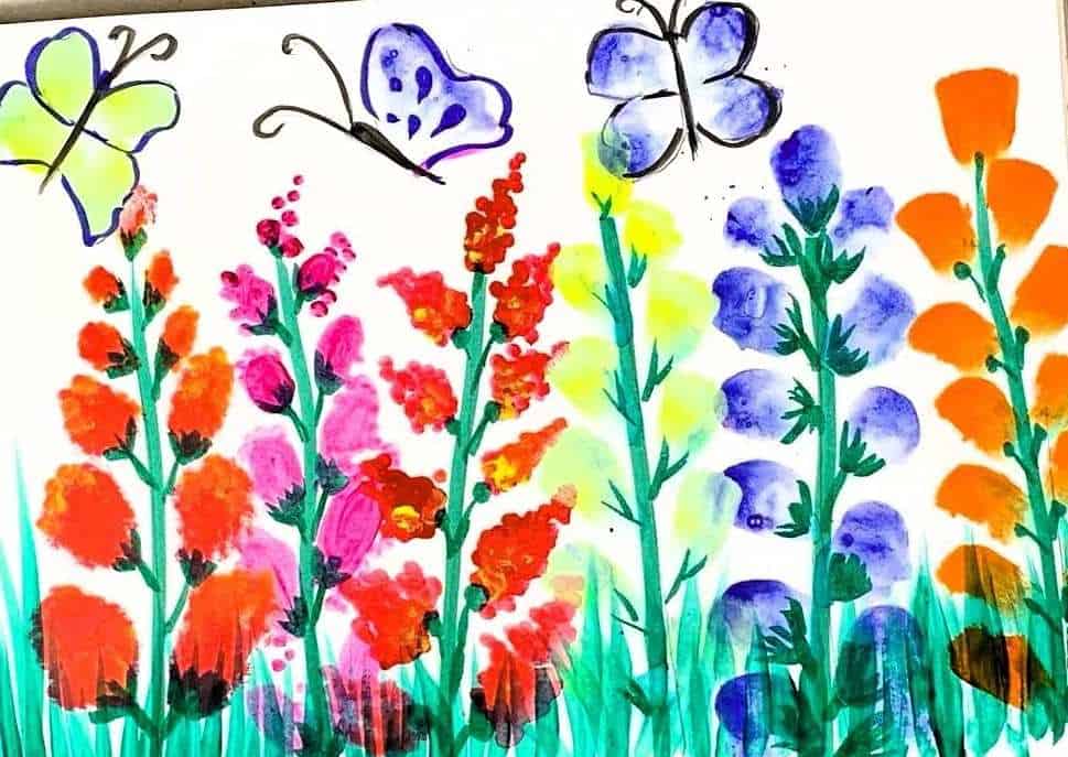 Watercolor floral butterfly