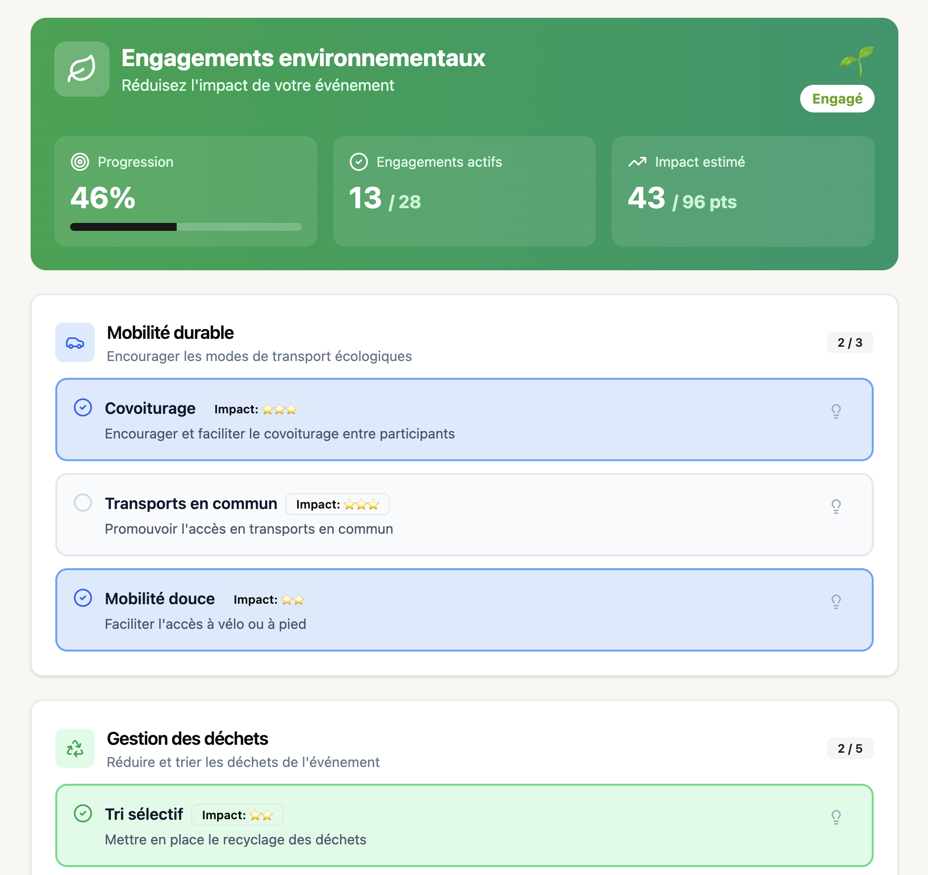 Engagements éco-responsables