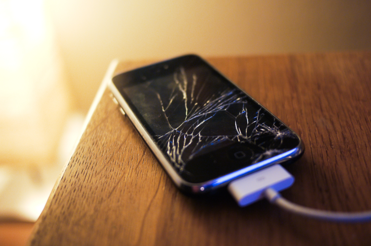 Cracked phone screen submitted photo
