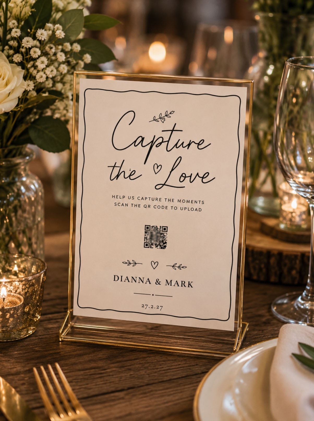 Capture the Love wedding QR card — Dianna & Mark, 27.2.27
