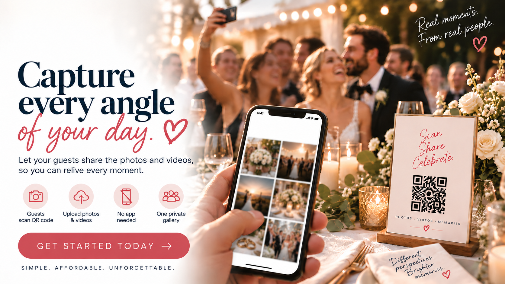 Capture every angle of your day — WedPics wedding photo sharing