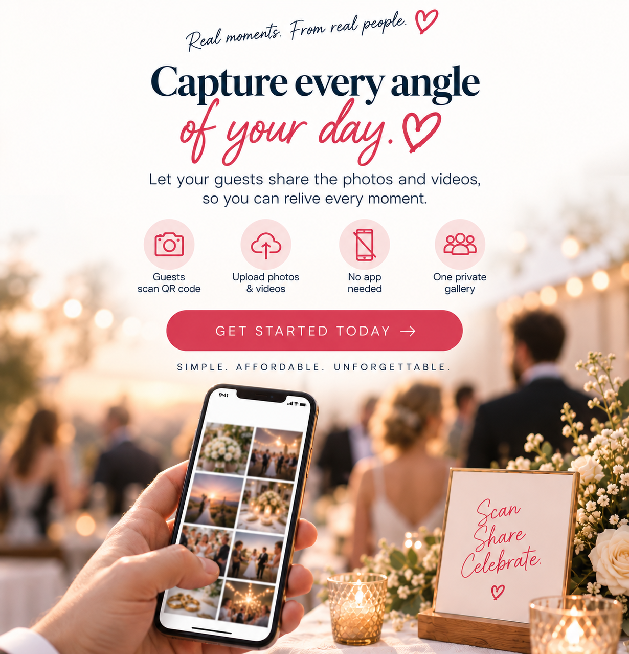 Capture every angle of your day — WedPics wedding photo sharing