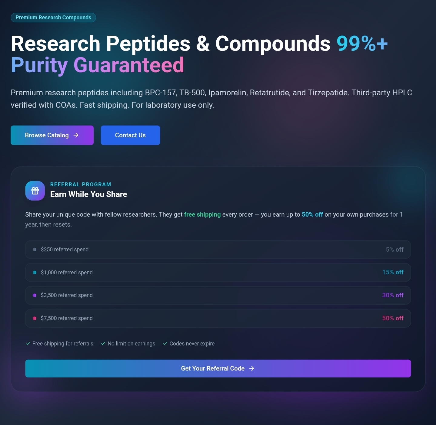 Peptide website  template preview