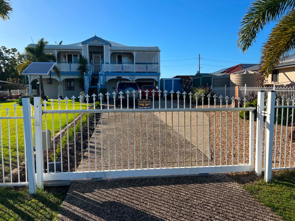 White Ornamental Sliding Gate