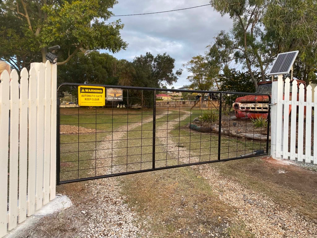 Farm Swing Gate with Solar Panel