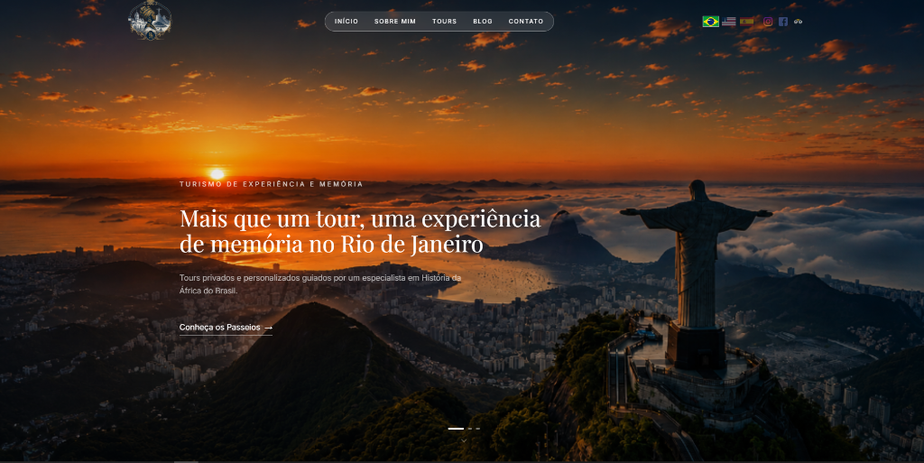 Site desenvolvido pela BuilDesign para Rio Heritage Tours