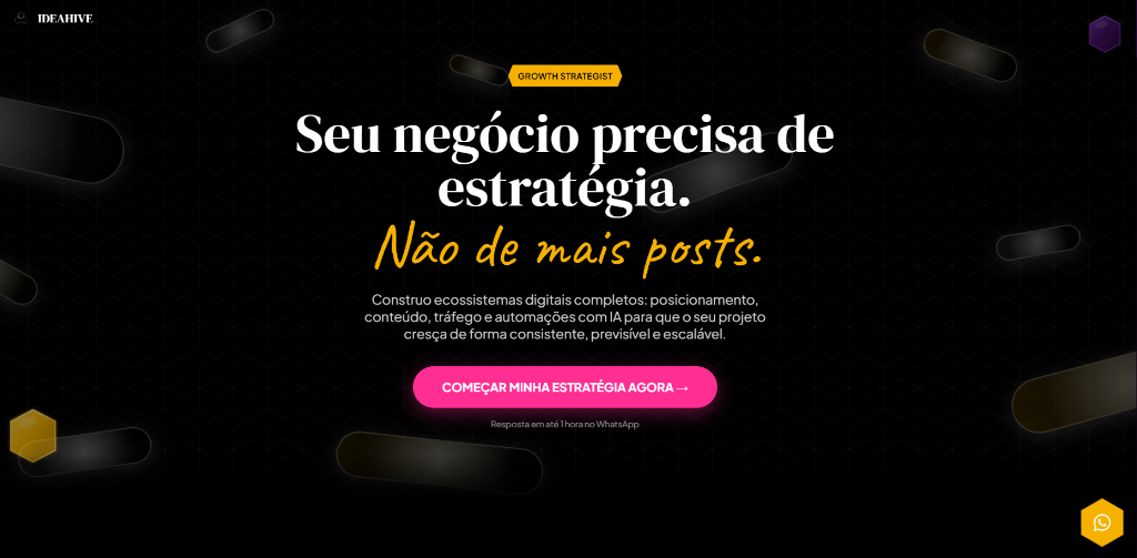 Site desenvolvido pela BuilDesign para Ideahive