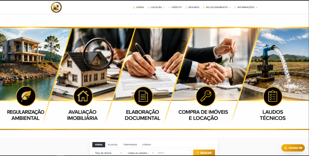 Site desenvolvido pela BuilDesign para Imobiliária Home Broker