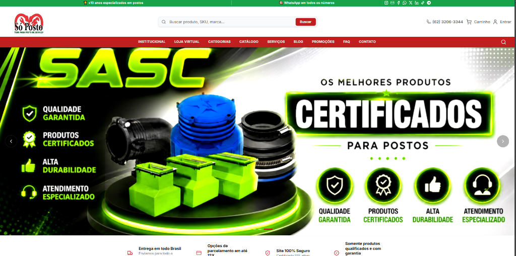 Site desenvolvido pela BuilDesign para Só Posto