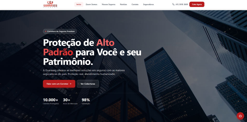 Site desenvolvido pela BuilDesign para Tristan Seguros