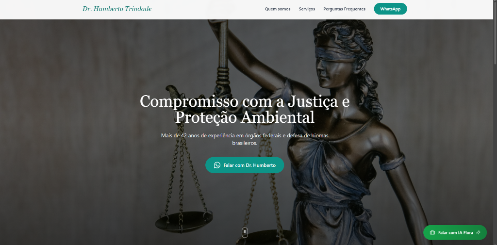 Site desenvolvido pela BuilDesign para Humberto Trindade