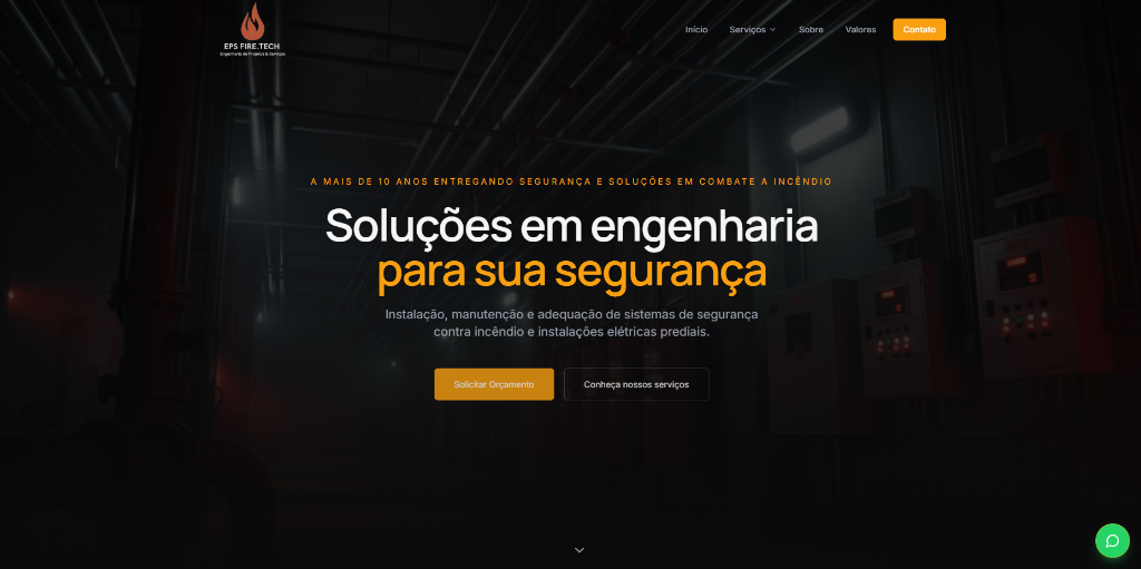 Site desenvolvido pela BuilDesign para EPS Firetech