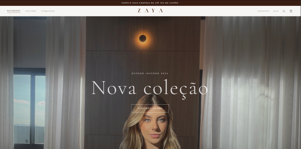Site desenvolvido pela BuilDesign para Zaya Oficial