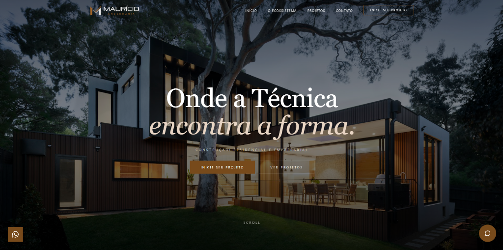 Site desenvolvido pela BuilDesign para Maurício Engenharia