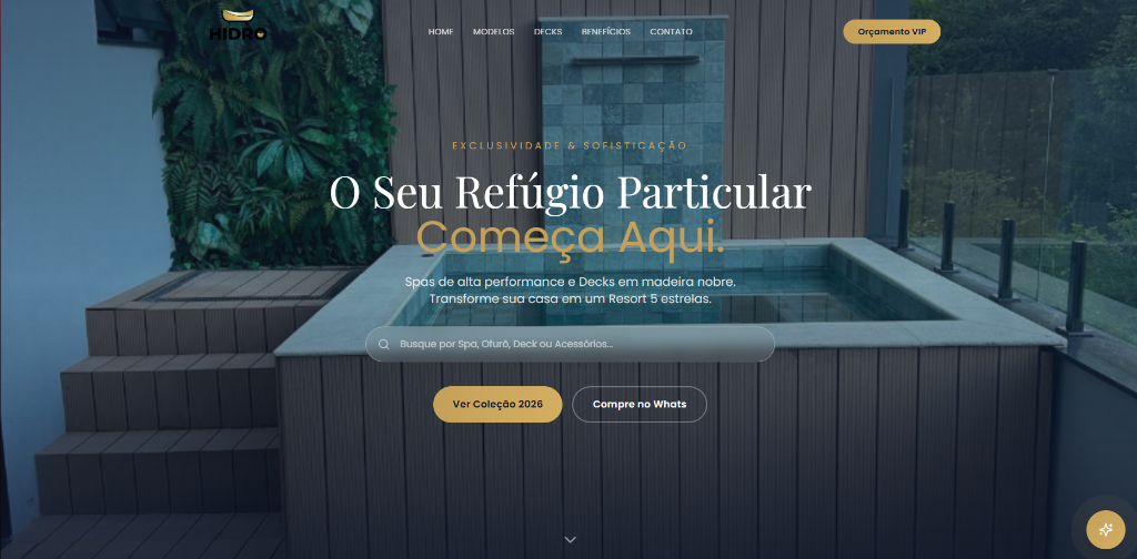 Site desenvolvido pela BuilDesign para Hidroluxx