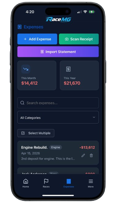 Track income and expenses instantly