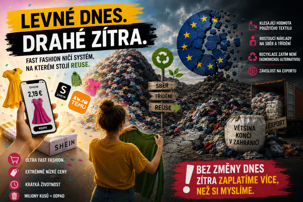 Evropský textilní systém se dostává pod tlak. Fast fashion ohrožuje ekonomiku sběru, třídění i reuse