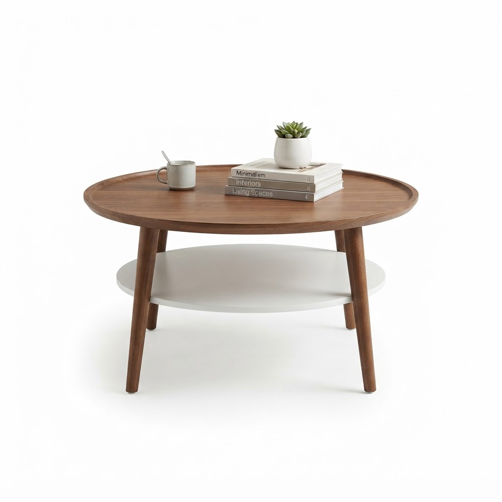 Walker Edison Modern Round Coffee Table