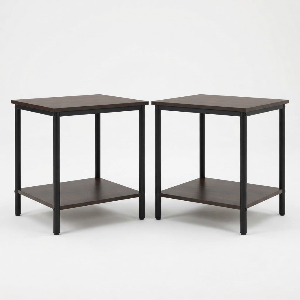 Furinno Turn-N-Tube End Table, 2-Pack