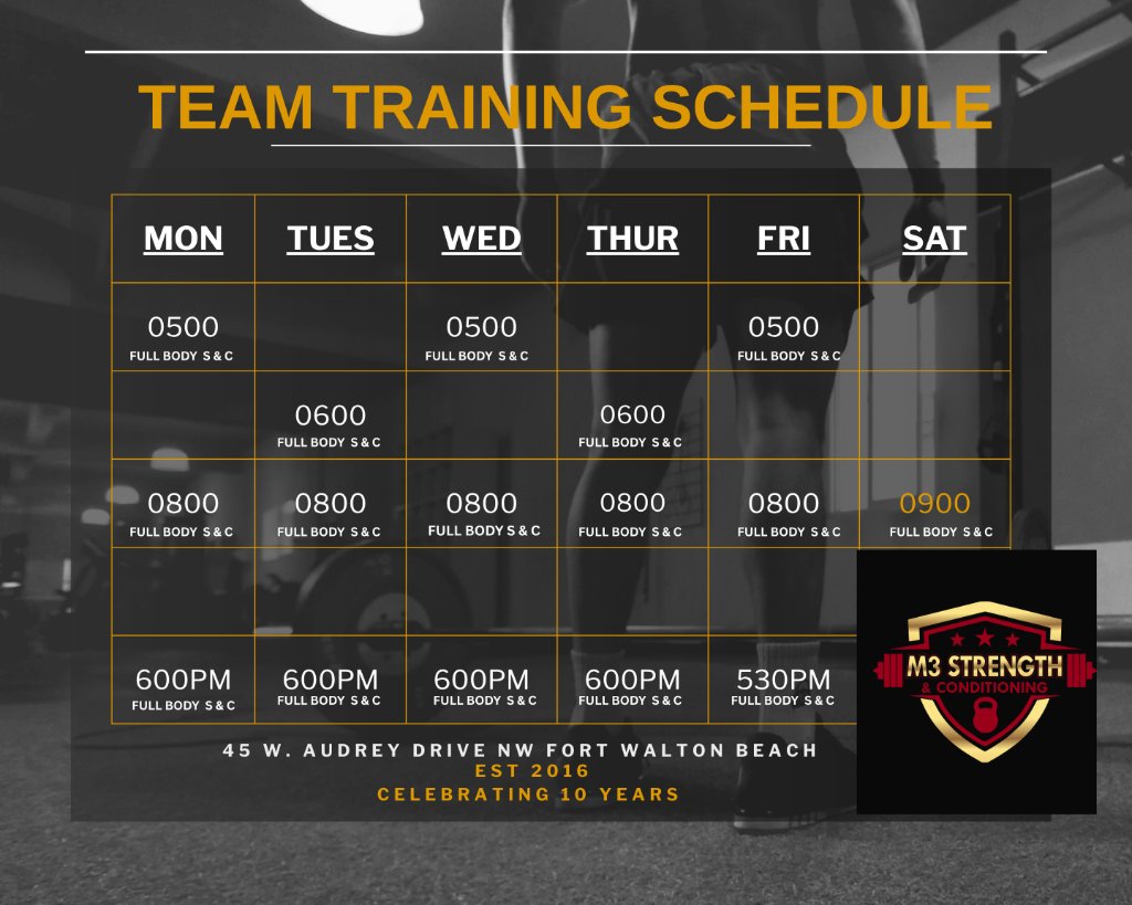 Team Training Schedule