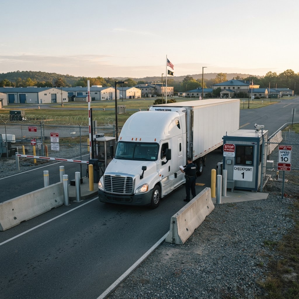 Refrigerated trailer at a military installation