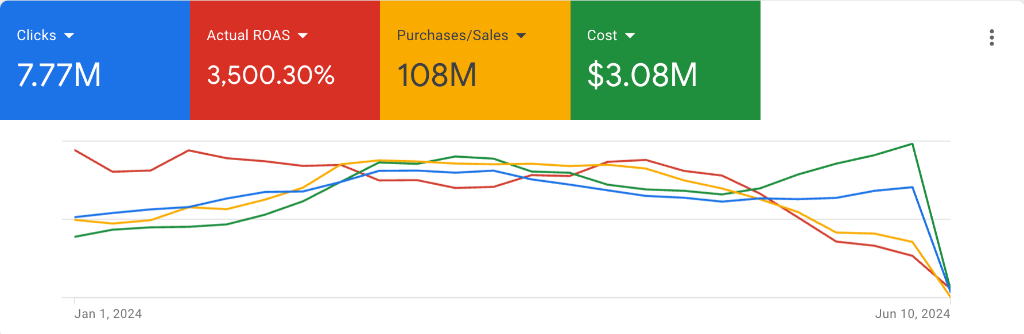 YoungLA Google Ads performance dashboard