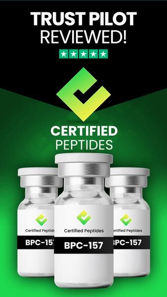 Trustpilot-reviewed · Certified Peptides · 4:5
