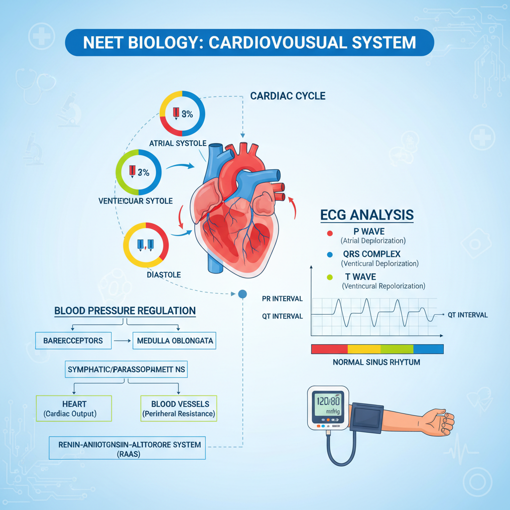 NEET 2026 Cardiac Cycle, ECG Interpretation & Blood Pressure