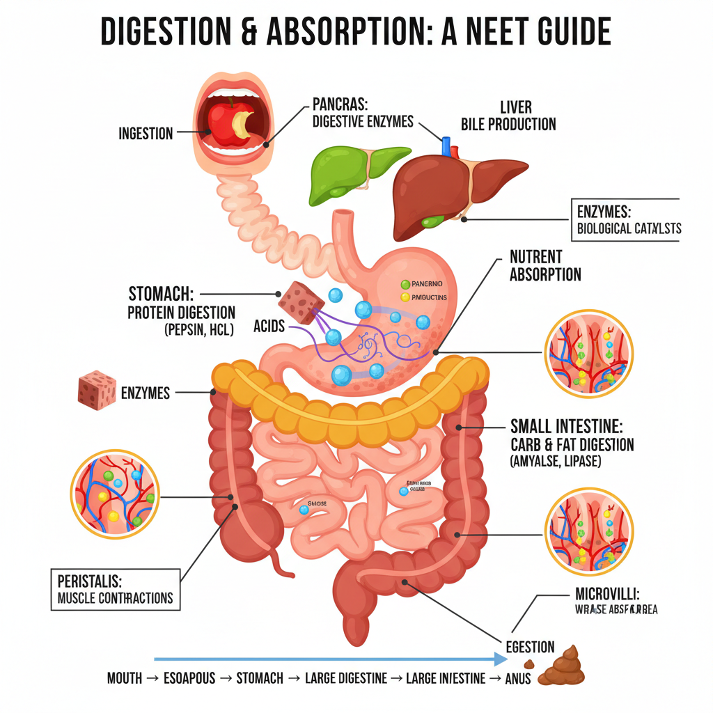 Digestion and Absorption in NEET: Key Concepts & Mechanisms
