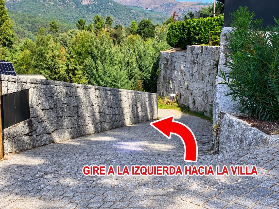 Gire a la izquierda hacia la casa