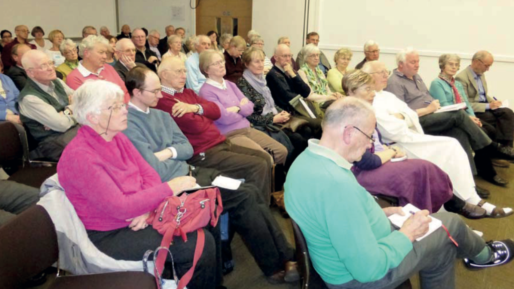 The audience at Friends' Meeting House