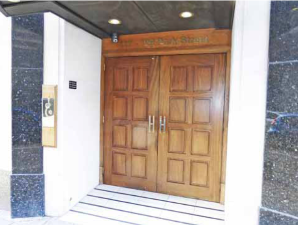 The street door of the Newman International Centre