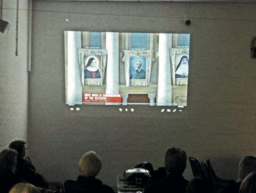 Watching a video of the ceremony in Rome