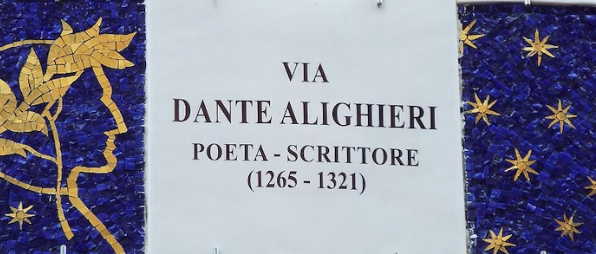 Via Dante Alighieri street sign