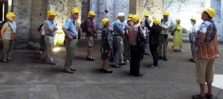 Golden helmets for a golden palace; our members in Nero's Domus Aurea
