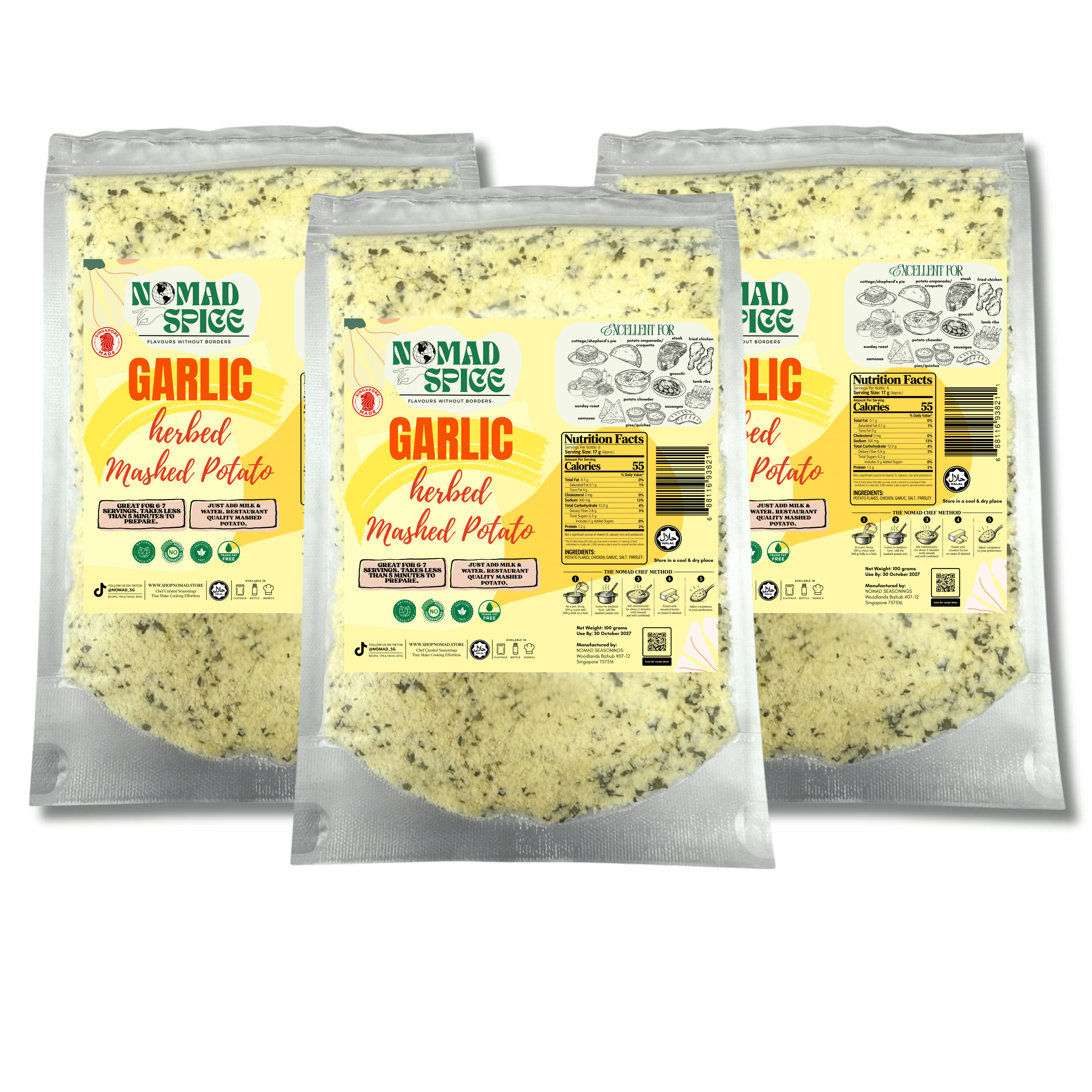 Garlic Herbed Mashed Potato alternate