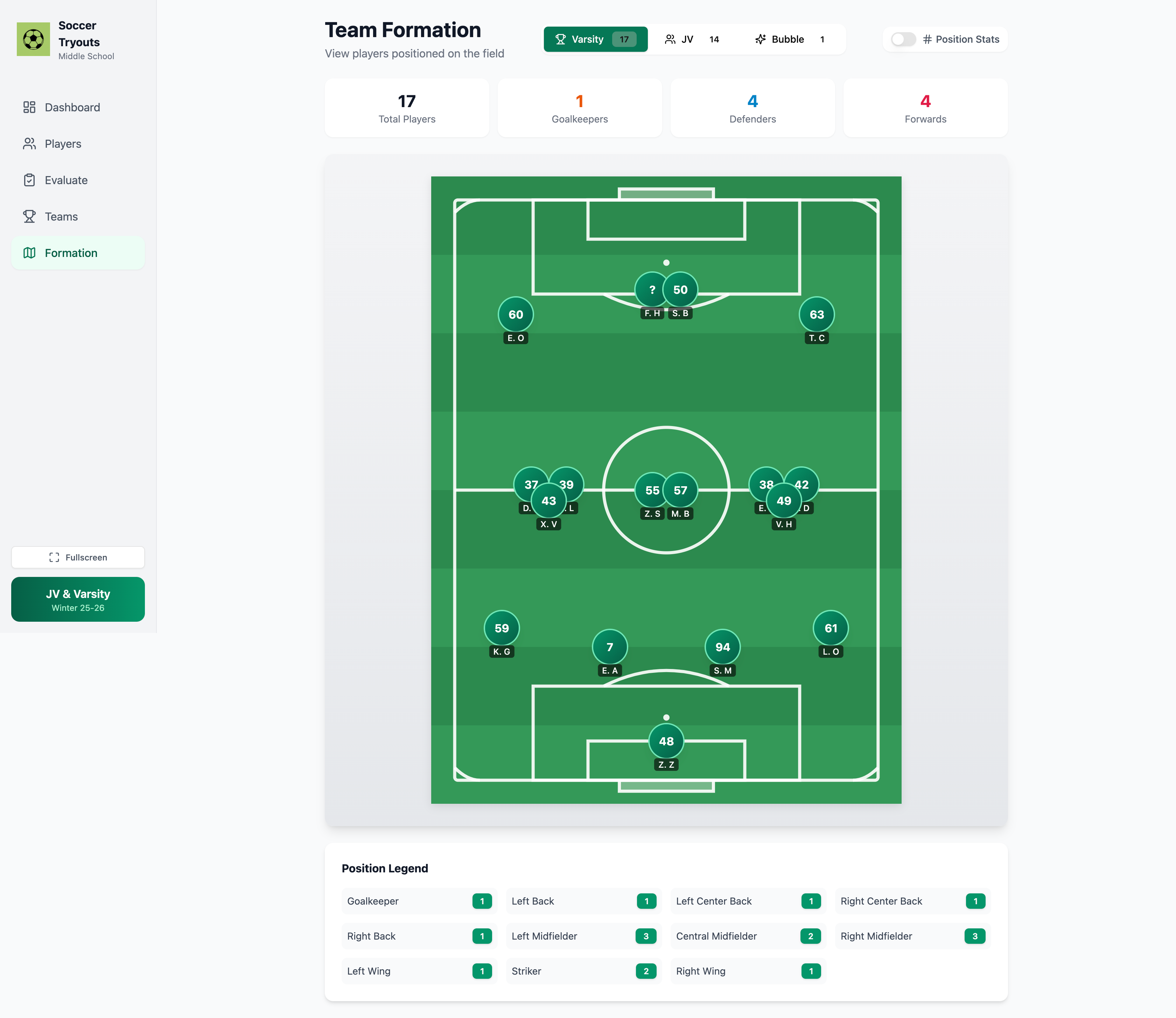 Soccer Tryouts Manager template preview