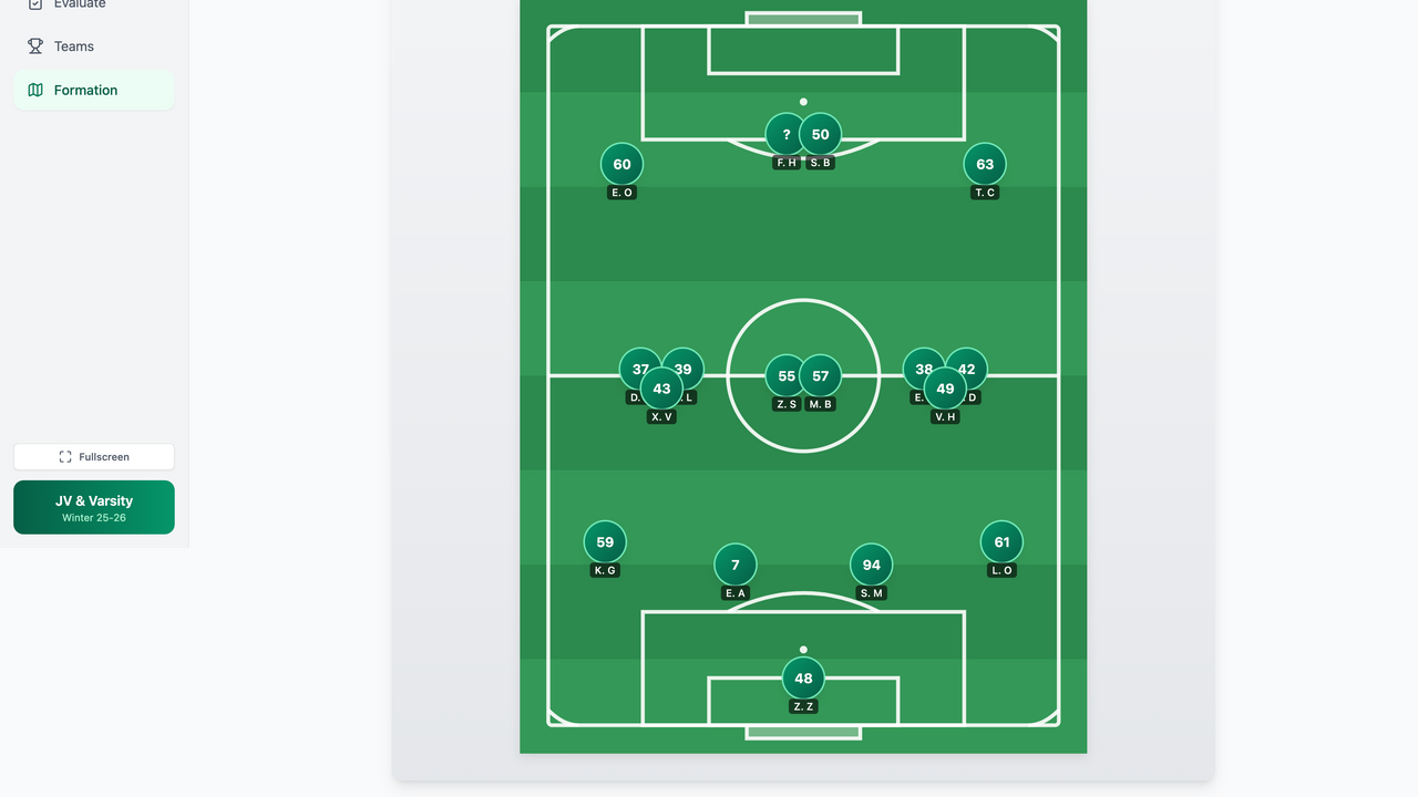Soccer Tryouts Manager template preview