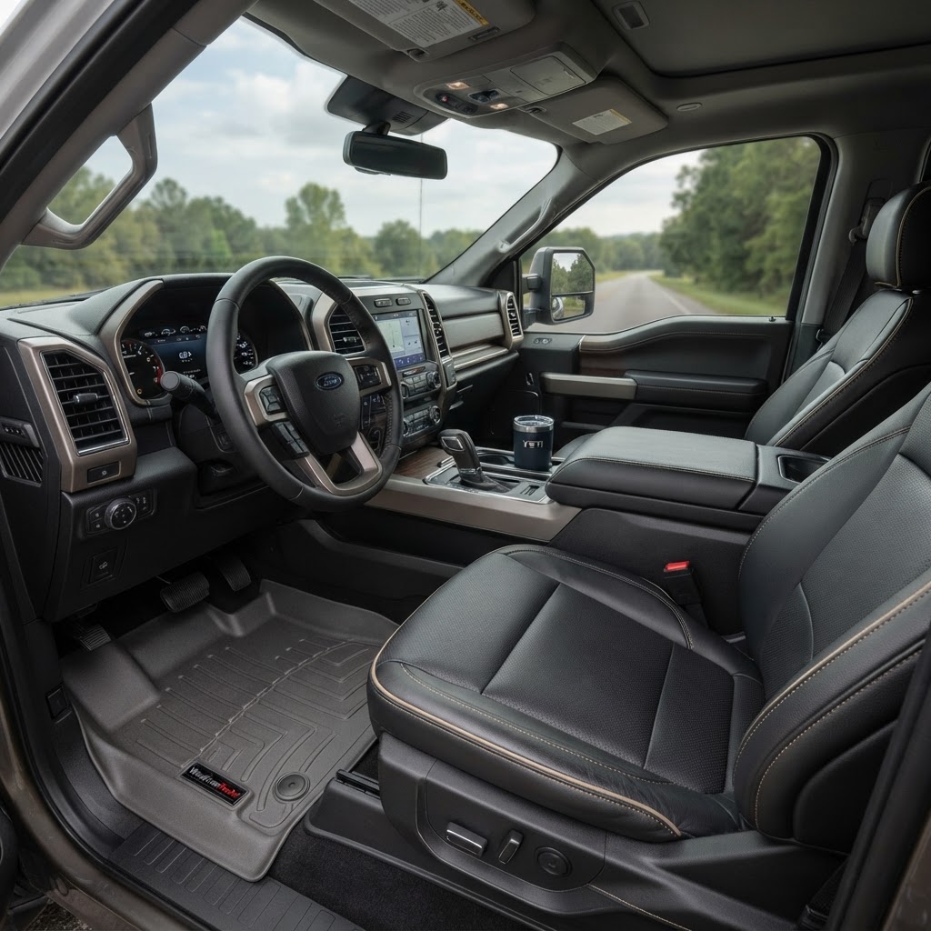 Interior of a customized truck