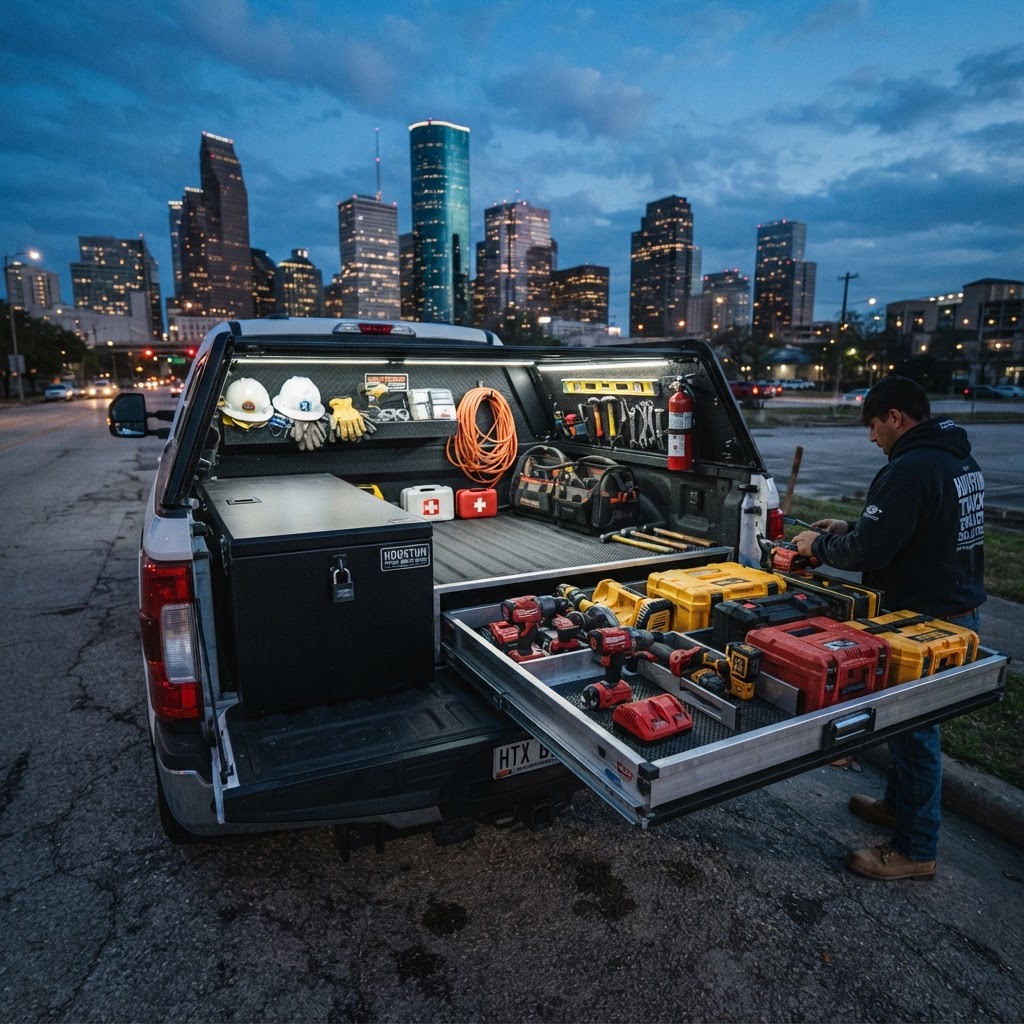 Custom truck bed storage system
