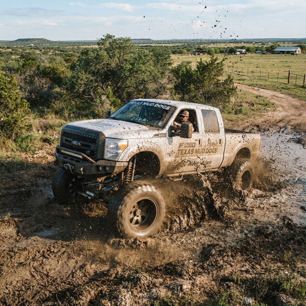 A aggressive truck in the mud