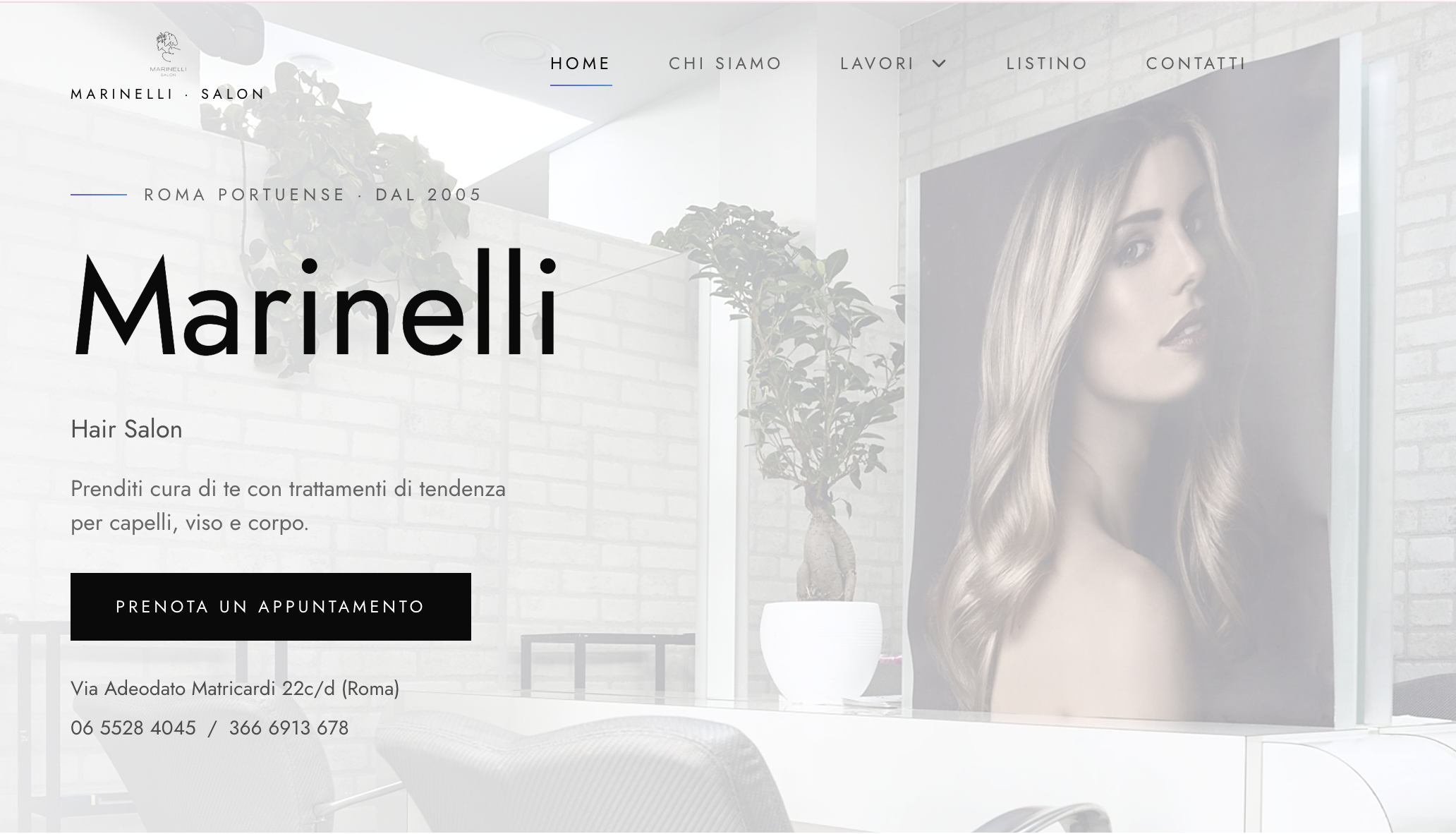 Marinelli Salon website preview