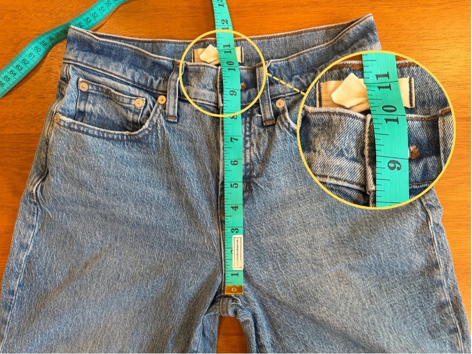 How to measure the front rise of jeans