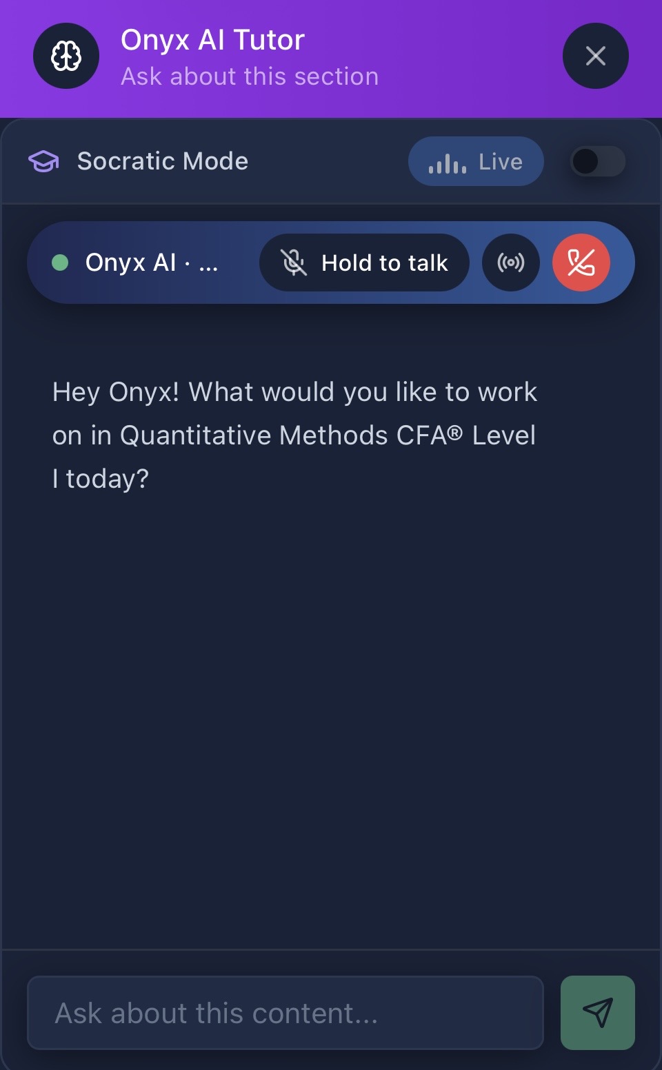 Talk to your AI tutor, live.