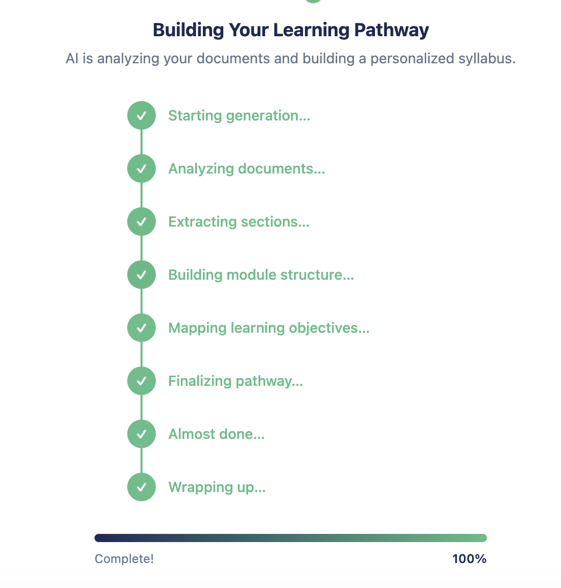 Upload your notes. Your learning path builds itself.