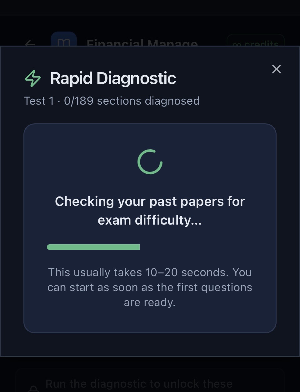 A rapid diagnostic, calibrated to your past papers.