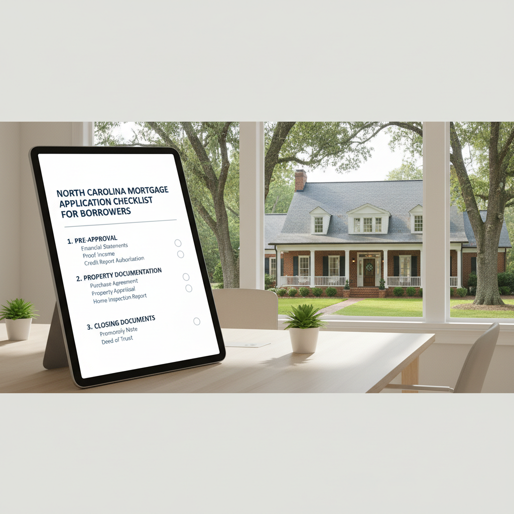 North Carolina mortgage application checklist for borrowers